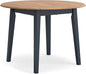 Signature Design by Ashley Gesthaven Modern Dining Drop Leaf Table with 4 Legs, Light Brown & Blue