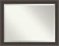 Amanti Art Brown Wall Mirror 36x46 Shipwreck Greywash Rectangle Bathroom Mirror for Wall Decor Living Room, X-Large Traditional Frame, Hangs Horizonally and Vertically, Bathroom Decor, Beveled Edge