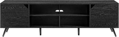 Walker Edison Nora Modern Minimal Open-Shelf TV Stand for TVs up to 80 Inches, 70 Inch, Black