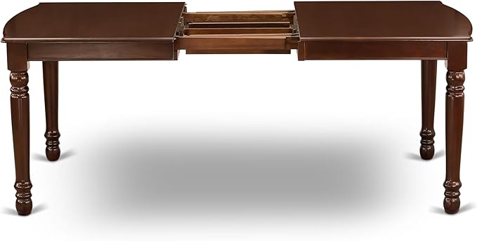 East West Furniture DOIP5-MAH-W 5 Piece Dining Room Furniture Set Includes a Rectangle Kitchen Table with Butterfly Leaf and 4 Dining Chairs, 42x78 Inch, Mahogany