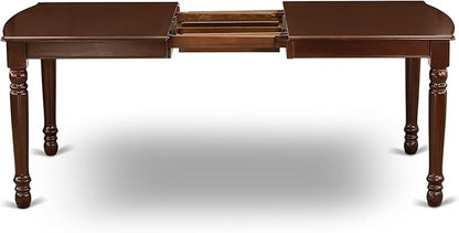 East West Furniture DOIP5-MAH-W 5 Piece Dining Room Furniture Set Includes a Rectangle Kitchen Table with Butterfly Leaf and 4 Dining Chairs, 42x78 Inch, Mahogany