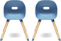 Lalo The Play Chair, Wooden and Non-Toxic Plastic Kids and Toddler Chair - Sturdy Bucket Seat and Easy to Clean Kids Chair with up to 200 lb. Weight Capacity, Set of 2 - Blueberry