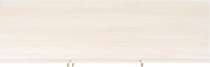 SAFAVIEH Aino TV Stand for up to 60" Flatscreen – Bleached White with Natural Rattan Mesh, 3 Doors with Interior Storage, Sideboard Cabinet, Entertainment Media Console (MED9618C)