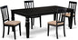 East West Furniture LGAN5-BLK-C 5 Piece Dinette Set for 4 Includes a Rectangle Dining Table with Butterfly Leaf and 4 Linen Fabric Dining Room Chairs, 42x84 Inch, Black