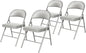 OEF Furnishings OEF950 Series Vinyl Padded Steel Folding Chairs (4-Pack, Gray)