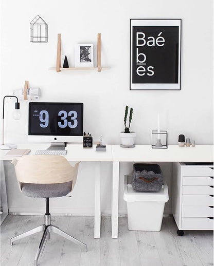 Kaboon 48"x26" Universal Table Top, Solid One-Piece Desktop, Reversible Melamine Countertop, Double Desks, L-Desk DIY, White