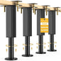4PCS Adjustable Height Bed Support Legs, 10.2-16.5In, Metal Heavy Furniture Legs with Rubber Non-Slip for Sofa/Cabinet/Couch/Dresser/Table, Furniture Feet Replacement for King Queen Bed Frame Slat