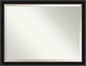 Amanti Art Black Bathroom Mirror for Over Sink, 34x44 Manhattan Black Rectangle Vanity Mirror, X-Large Traditional Frame, Hangs Horizonally and Vertically, Bathroom Wall Decor, Beveled Edge