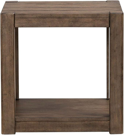 Liberty Furniture Broadmore Living Room Square Chairside Table - Cobblestone Brown