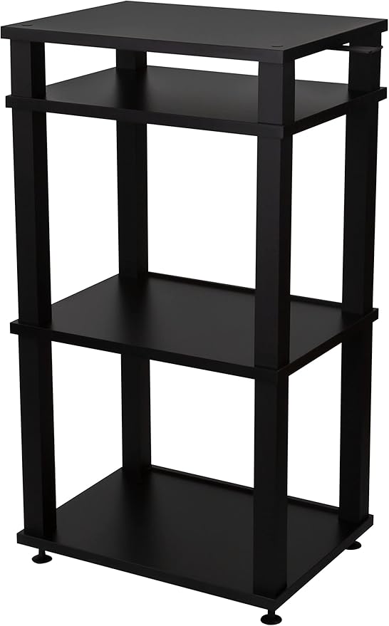 Andover Audio SpinStand Rack for Records and Audio Components - Metal-Reinforced, Holds 150 LPs, Optimum Height & Storage Space, Ideal for Turntables, Vinyl, SpinBase Systems (Black)