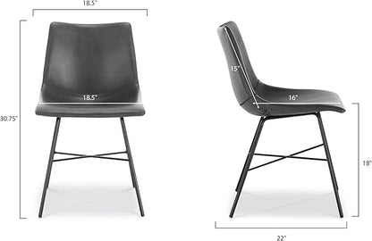 Poly and Bark Paxton Dining Chair, Set of 2 Grey