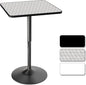 Athena Collection Modern Bar Table Square Top Height Adjustable, Tall Bistro Pub Cocktail Table Height Top and Sturdy Base, Suitable for Home Kitchen Pub Restaurant Outdoor, Silver