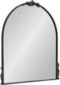 Kate and Laurel Myrcelle Traditional Arched Mirror; 30 x 32; Black; Decorative Large Arch Mirror with Ornate Garland Detailing Along The Crown and Edges of The Frame