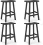 Bar Stools Set of 4, Waterproof UV-Resistant,Durable Resin Kitchen Island Chairs for Indoor & Outdoor Use, Modern Design for Home,Bar,and Cafe (29''Black-4)