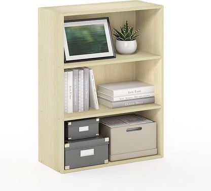 Furinno Pasir 3-Tier Open Shelf Bookcase, Maple