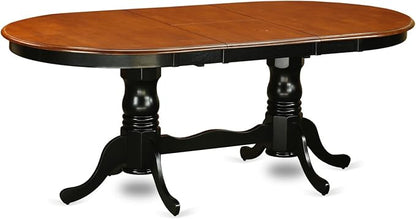East West Furniture PLKE7-BCH-W 7 Piece Kitchen Table & Chairs Set Consist of an Oval Dining Room Table with Butterfly Leaf and 6 Dining Chairs, 42x78 Inch, Black & Cherry