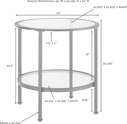 Crosley Furniture Aimee Small Side End Table with Storage Shelf for Living Room, Oil-Rubbed Bronze