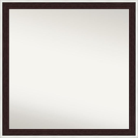 Amanti Art Bathroom Mirror for Over Sink, 29x29 Maya Espresso Silver Square Vanity Mirror, Large Modern Contemporary Frame, Hangs Horizonally and Vertically, Bathroom Wall Decor, Non-Beveled Edge