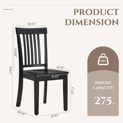 COLAMY Wooden Dining Chairs Set of 4, Spindle High Back Windsor Kitchen Side Chair, Farmhouse Dining Chairs for Kitchen and Dining Room, Dark Brown