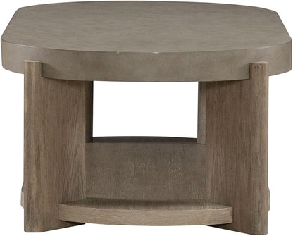 Liberty Furniture Affinity Opt 3 Piece Set - Oval Cocktail Table, 2 End Tables - Dusty Taupe Faux Concrete Tops