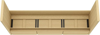 Manhattan Comfort Linda Modern Console Table with 3 Storage Drawers – 60" Narrow Entryway Stand for Living Room, Hallway, or Dining Room – Wood Grain Accent Furniture, Natural Oak
