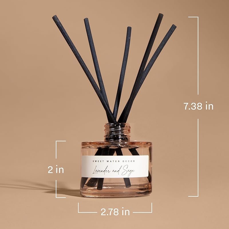 Sweet Water Decor Relaxation Reed Diffuser – Room Decor Aesthetic with Long-Lasting Premium Fragrance of Eucalyptus, Cedar, Patchouli, Vanilla 4 Months – Ideal for Aromatherapy and Home Decor
