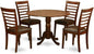 East West Furniture DLML5-MAH-LC 5 Piece Modern Dining Table Set Includes a Round Wooden Table with Dropleaf and 4 Faux Leather Upholstered Dining Chairs, 42x42 Inch, Mahogany