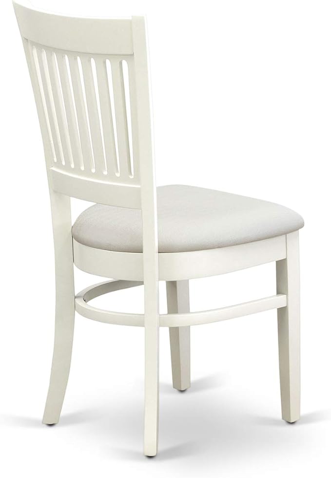 East West Furniture NDVA5-LWH-C 5 Piece Modern Dining Table Set Includes a Rectangle Wooden Table with Dropleaf and 4 Linen Fabric Dining Room Chairs, 30x48 Inch, Linen White
