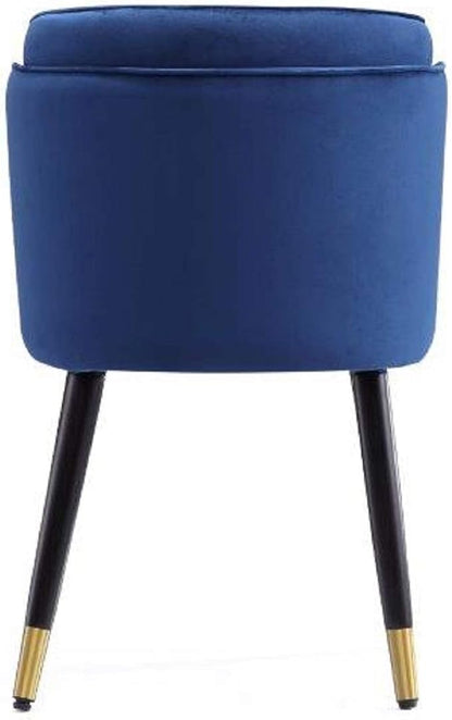 Manhattan Comfort Zephyr Modern Velvet Dining Chair, Solid Wood Frame with Gold-Tipped Splayed Legs, High Density Foam Padding, Vintage Design, Tulip Inspired Accent Furniture, Royal Blue