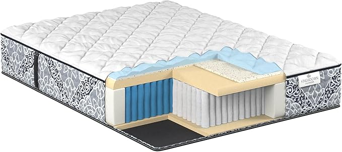 Kingsdown Firm Hybrid Mattress California King Cooling Gel Memory Foam Layer Multi-Layered Motion Isolation Cool Sleep Quilted Top Luxury Mattresses, 13.5-Inch Passions Merridale