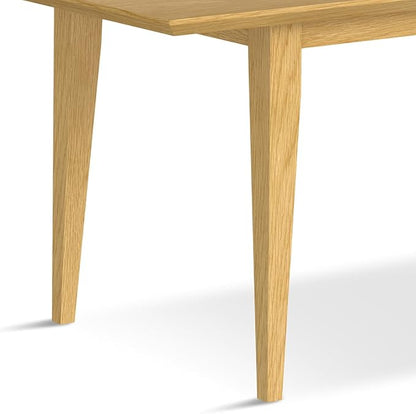 SIMPLIHOME Colby Extendable Dining Table, Solid Wood Oak Veneer in Oak, 60-76 x 36 inches, Contemporary-Style Rectangular Expandable Kitchen Table with Butterfly Leaf for 6+ People