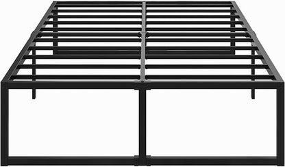 18 Inch California King Bed Frames Sturdy Mattress Foundation, Heavy Duty Metal Cal King Platform with Steel Slats Support No Box Spring Needed, Noise Free, Easy Assembly, Black