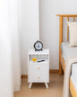 Small Nightstand, Narrow Nightstand, Solid Wood Night Stand, Narrow Side Table for Small Spaces, Couch, White Color 11.81 in Wide