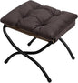 HollyHOME 15"(H) Folding Footrest Stool, Upholstered Small Foldable Ottoman, Accent Padded Sofa Foot Stool for Lazy Chair, Metal Frame Portable Foot Rest Ottoman for Living Room, Bedroom, Coffee