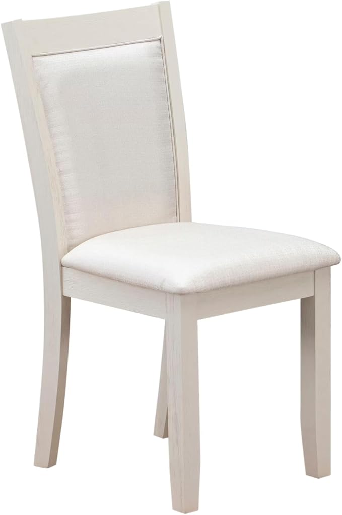 East West Furniture V097MZ001-9 9 Piece Modern Dining Table Set Includes a Rectangle Wooden Table with V-Legs and 8 Cream Linen Fabric Upholstered Parson Chairs, 40x72 Inch, Multi-Color