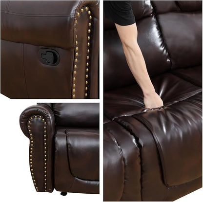 Leather Recliner Chair, Recliner Home Theater Seating, Electric Reclining Chair for Adult, Breathing Chair for Living Room, Espresso