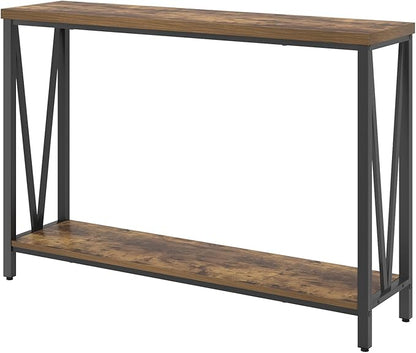 EXCEFUR Entryway Table, Narrow Sofa Console Tables Behind Couch, Modern Entry Table for Hallway Entrance Living Room, Rustic Brown