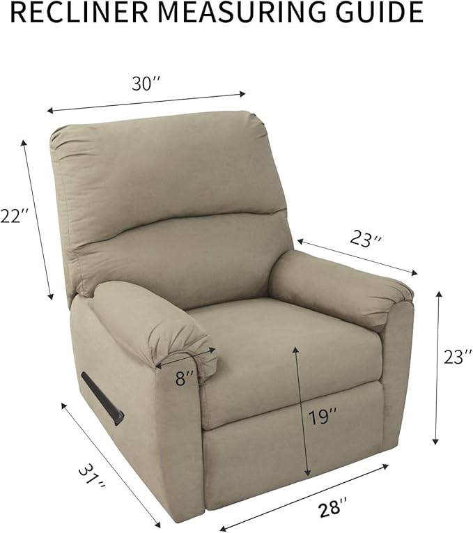 PureFit Reversible Sofa Cover Water Resistant Recliner Couch Cover, Machine Washable Furniture Cover with Adjustable Strap for Dogs, Pets (Recliner, Chocolate/Beige)