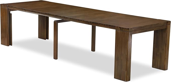 X07DA-B08-32 - 9 Pieces Dining Table Set contains an Extendable Rectangle Kitchen Table, 7 Polyester Fabric Dining Chairs and 1 Modern Bench, 39x120 Inch, Antique Walnut