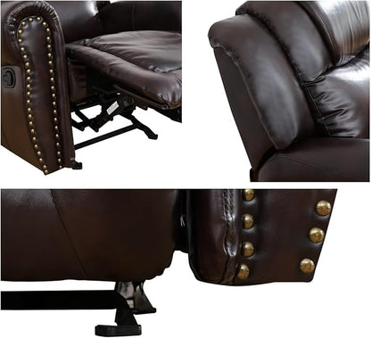 Leather Recliner Chair, Recliner Home Theater Seating, Electric Reclining Chair for Adult, Breathing Chair for Living Room, Espresso