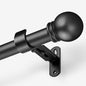 Curtain Rods for Windows 16 to 76 Inches, Curtain Rod Max Adjustable Length of 88 IN, 6/8" Diameter Drapery Rods Round Finials, Black, Pack of 1