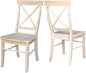 Set of Two X-Back Dining Chairs, Unfinished