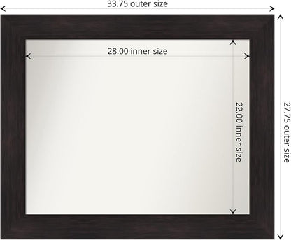 Amanti Art Silver Bathroom Mirror for Over Sink, 24x30 Florence Silver Rectangle Vanity Mirror, Large Casual Frame, Hangs Horizonally and Vertically, Bathroom Wall Decor, Non-Beveled Edge from WI, USA