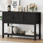 FATORRI Console Sofa Table, Entryway Table with Storage, Modern Foyer Tables with Doors for Hallway Dining Living Room (47.24 Inch Wide, Black)