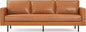 Valencia Varese 90" Full Leather Couch Cognac Tan Brown- Italian Nappa Leather Modern Cloud Couch for Living Room/Apartment Furniture