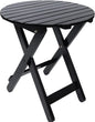 Outdoor Patio Side Table Round Small Wood End Table Folding Coffee Furniture for Living Room, Bedroom, Plant Stand, Camping Portable Black