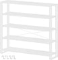 HCHQHS Bookshelf, 5-Tier Industrial Bookcase, White Open Book Shelf, Freestanding Tall Bookshelves with Metal Frame