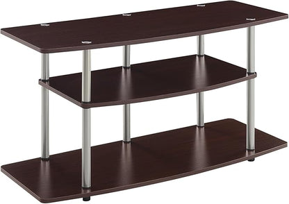 Convenience Concepts Designs2Go No Tools 3-Tier Wide TV Stand 42" - Entertainment Center for TVs up to 46 Inches, Modern TV Mount with Shelves for Living Room, Cherry