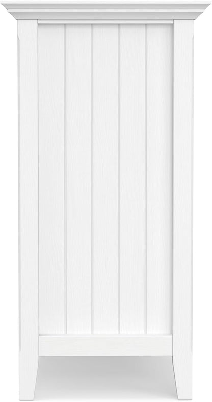 SIMPLIHOME Bedford SOLID WOOD 53 inch Wide Transitional TV Media Stand in White For TVs up to 60 inches for the Living Room and Entertainment Center