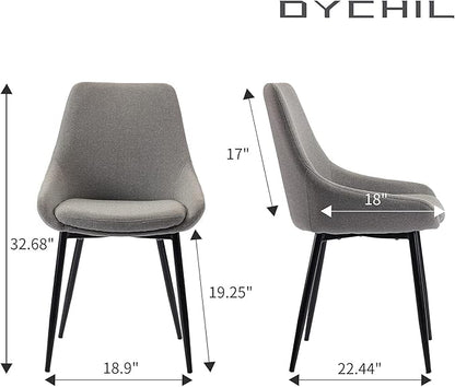 Dining Chairs Set of 2 Ergonomic Living Room Chairs Dark Grey Kitchen Chairs,Loads Up to 270lbs,Quick Assembly,Dining Room Chairs with Arms for Kitchen,Dining, Bedroom, Living Room